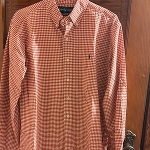 Ralph Lauren Men's Orange Gingham Shirt